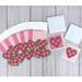A valentine card making kit to make 12 mini valentines with cardstock, fabric and burlap heart embellishments, and cards and envelopes.